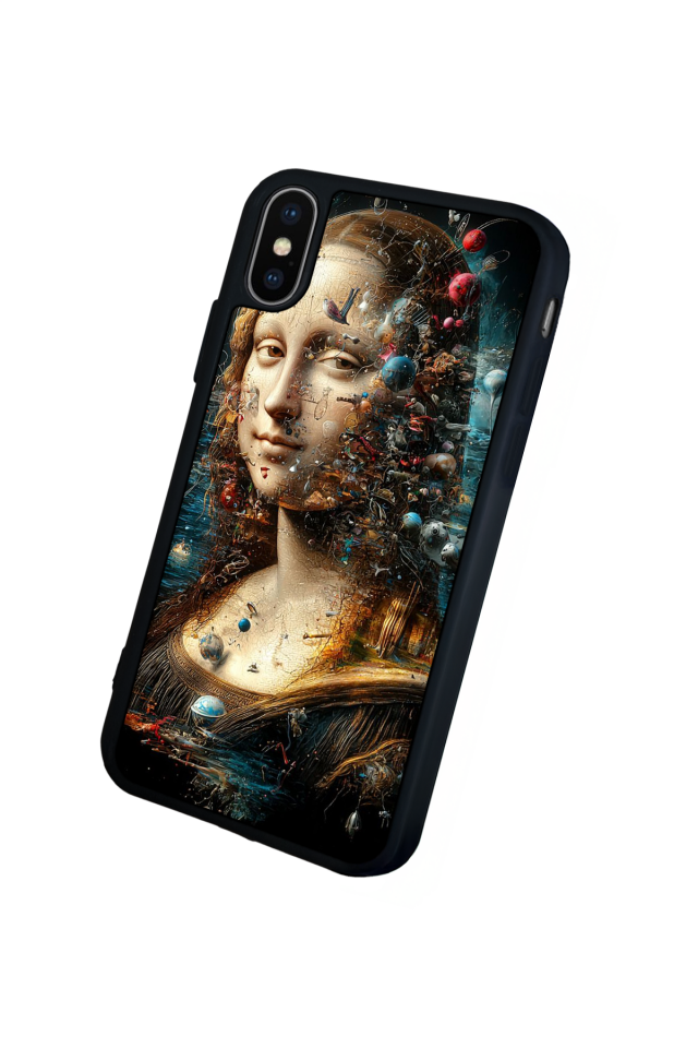 iPhone X/ XS Uyumlu Monalisa Tasarımlı Glossy Premium Kılıf