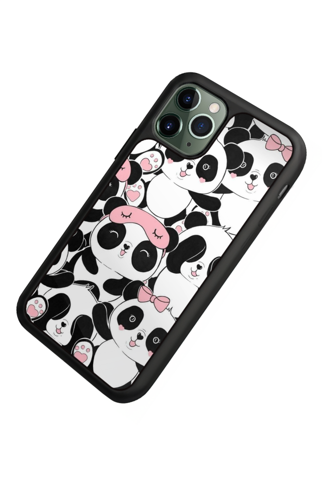 iPhone 11 Pro Max Uyumlu Panda Tasarımlı Glossy Premium Kılıf