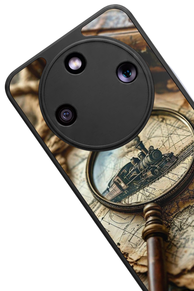 Honor Magic 8 Lite Uyumlu Pusula Tasarımlı Glossy Premium Kılıf