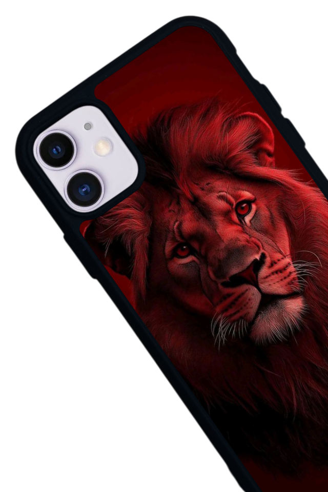 iPhone 11 Uyumlu Aslan Tasarımlı Glossy Premium Kılıf