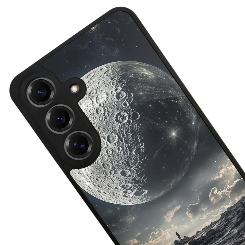 Samsung Galaxy S25 Uyumlu Ay Tasarımlı Glossy Premium Kılıf