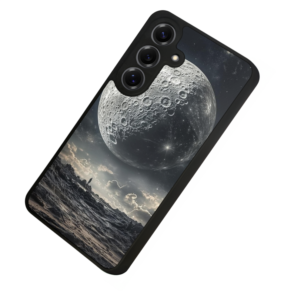 Samsung Galaxy S25 Uyumlu Ay Tasarımlı Glossy Premium Kılıf