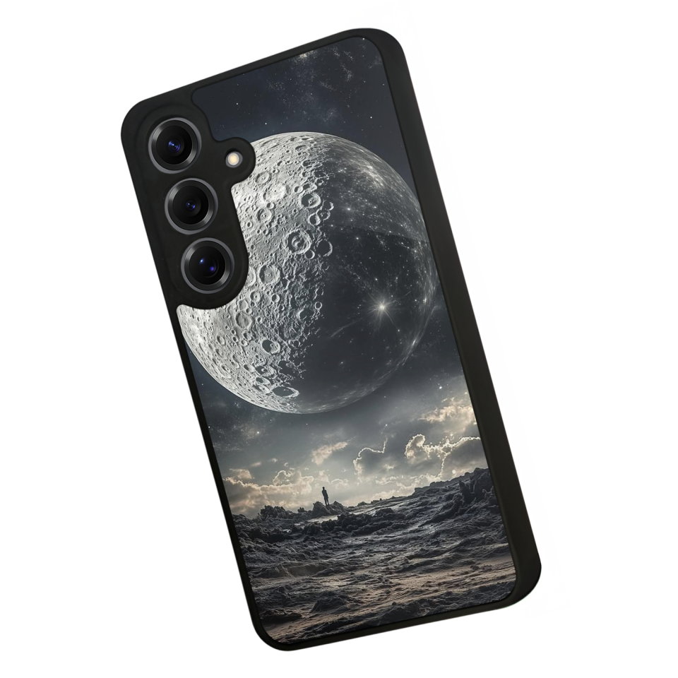 Samsung Galaxy S25 Uyumlu Ay Tasarımlı Glossy Premium Kılıf