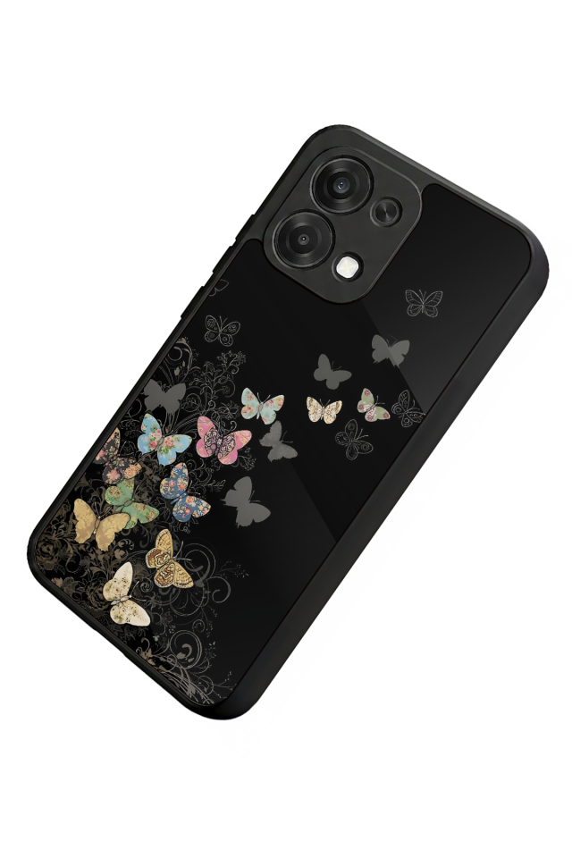 Oppo A6 Pro Uyumlu Kelebek Tasarımlı Glossy Premium Kılıf