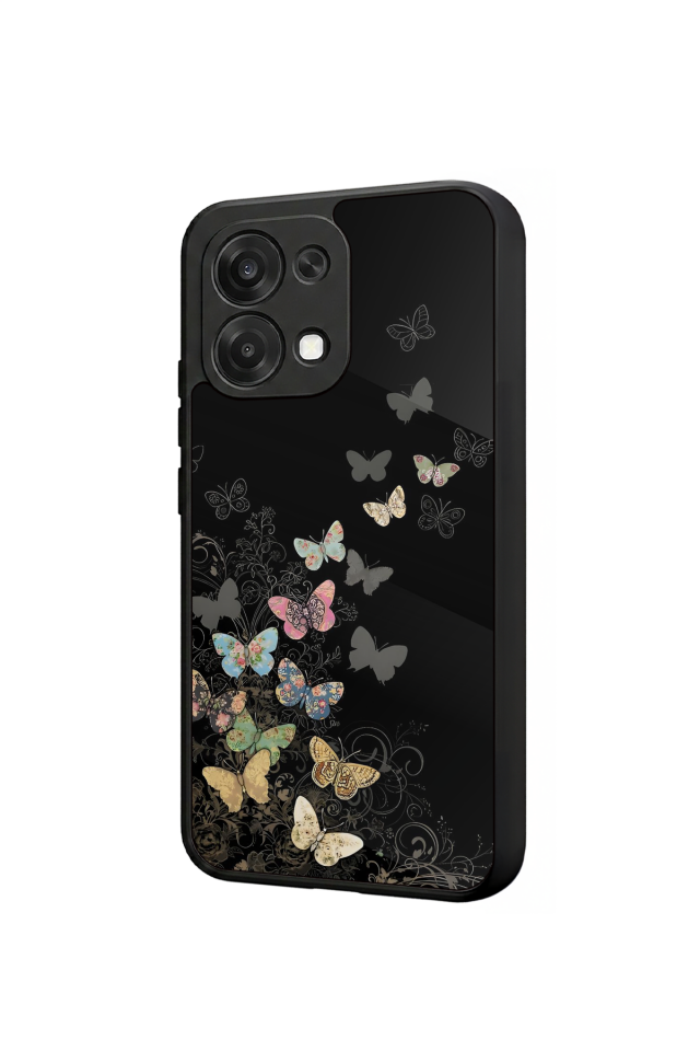 Oppo A6 Pro Uyumlu Kelebek Tasarımlı Glossy Premium Kılıf