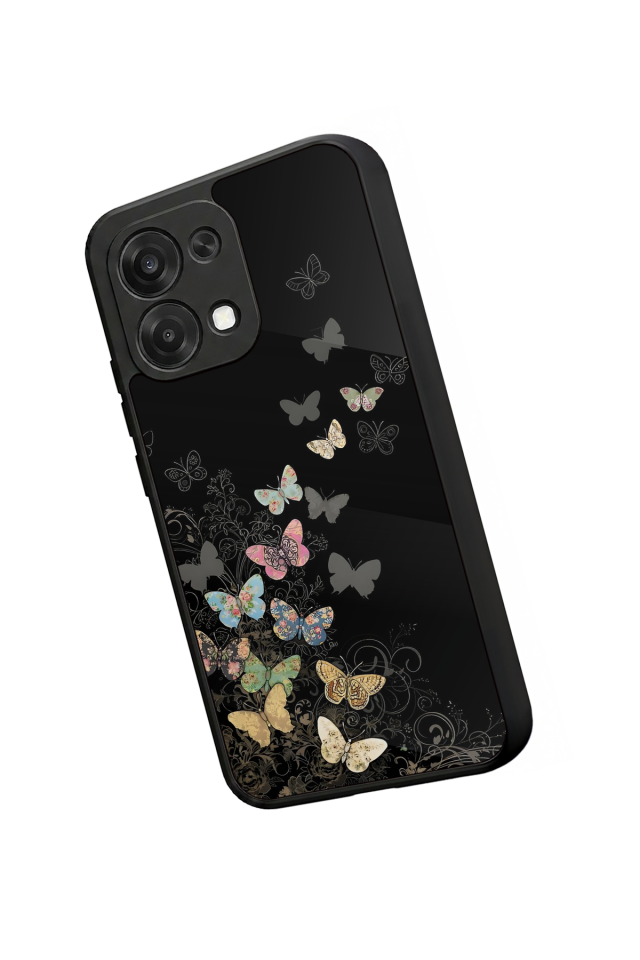 Oppo A6 Pro Uyumlu Kelebek Tasarımlı Glossy Premium Kılıf