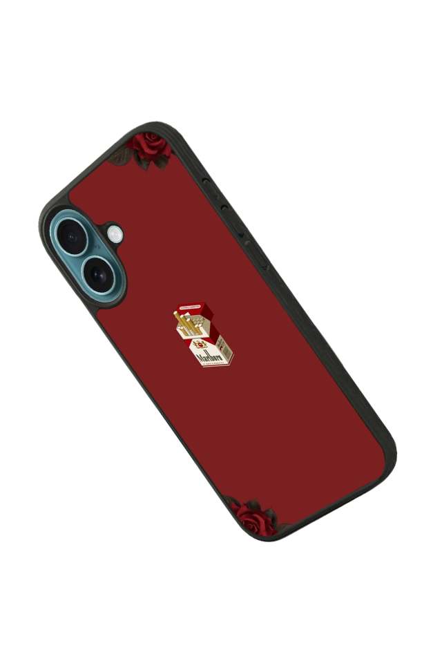 iPhone 16 Uyumlu Kirmizi Tasarımlı Glossy Premium Kılıf