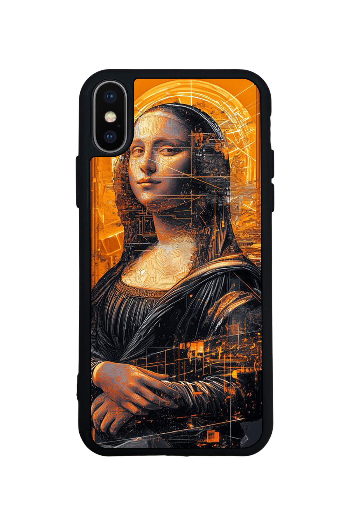iPhone X/ XS Uyumlu Monalisa Tasarımlı Glossy Premium Kılıf