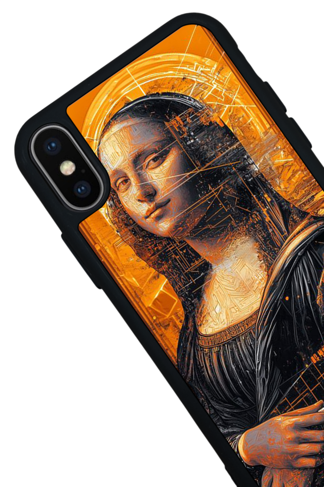 iPhone X/ XS Uyumlu Monalisa Tasarımlı Glossy Premium Kılıf