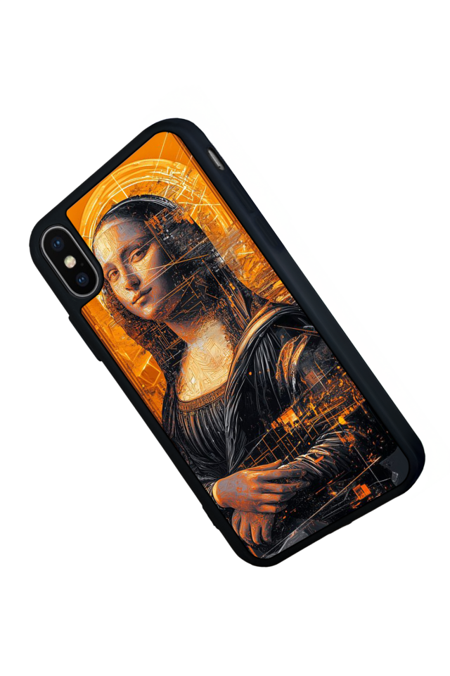 iPhone X/ XS Uyumlu Monalisa Tasarımlı Glossy Premium Kılıf