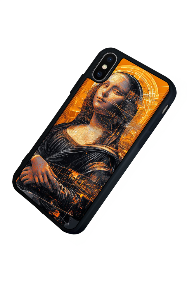 iPhone X/ XS Uyumlu Monalisa Tasarımlı Glossy Premium Kılıf
