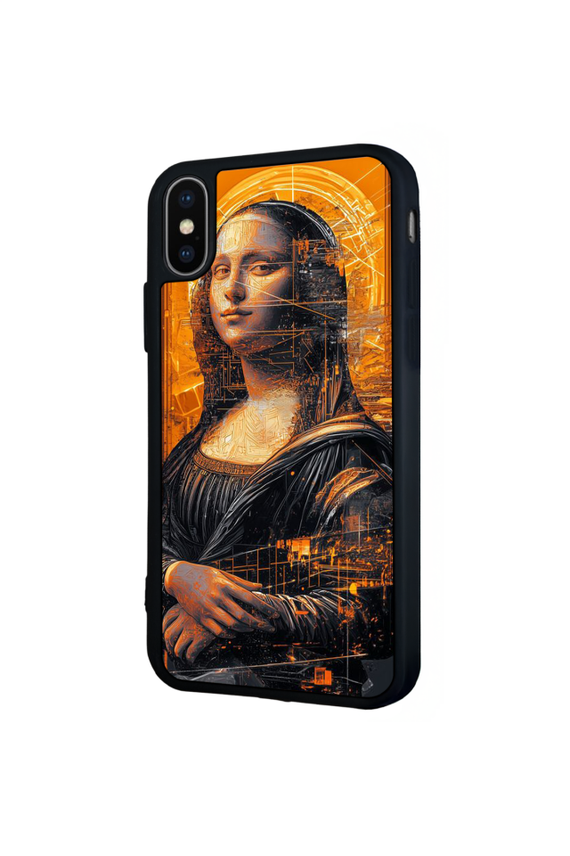 iPhone X/ XS Uyumlu Monalisa Tasarımlı Glossy Premium Kılıf