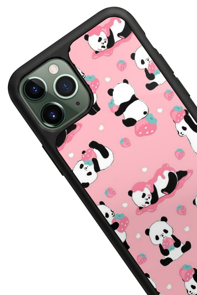 iPhone 11 Pro Max Uyumlu Panda Tasarımlı Glossy Premium Kılıf