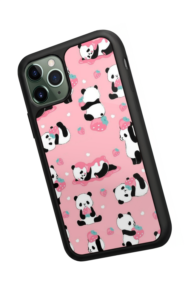 iPhone 11 Pro Max Uyumlu Panda Tasarımlı Glossy Premium Kılıf
