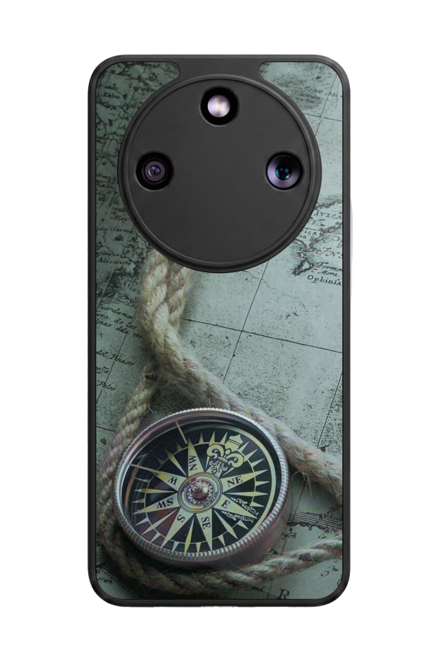 Honor Magic 8 Lite Uyumlu Pusula Tasarımlı Glossy Premium Kılıf