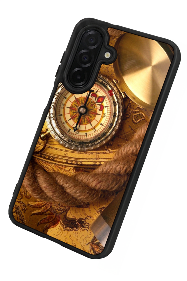 Samsung Galaxy A36 Uyumlu Pusula Tasarımlı Glossy Premium Kılıf