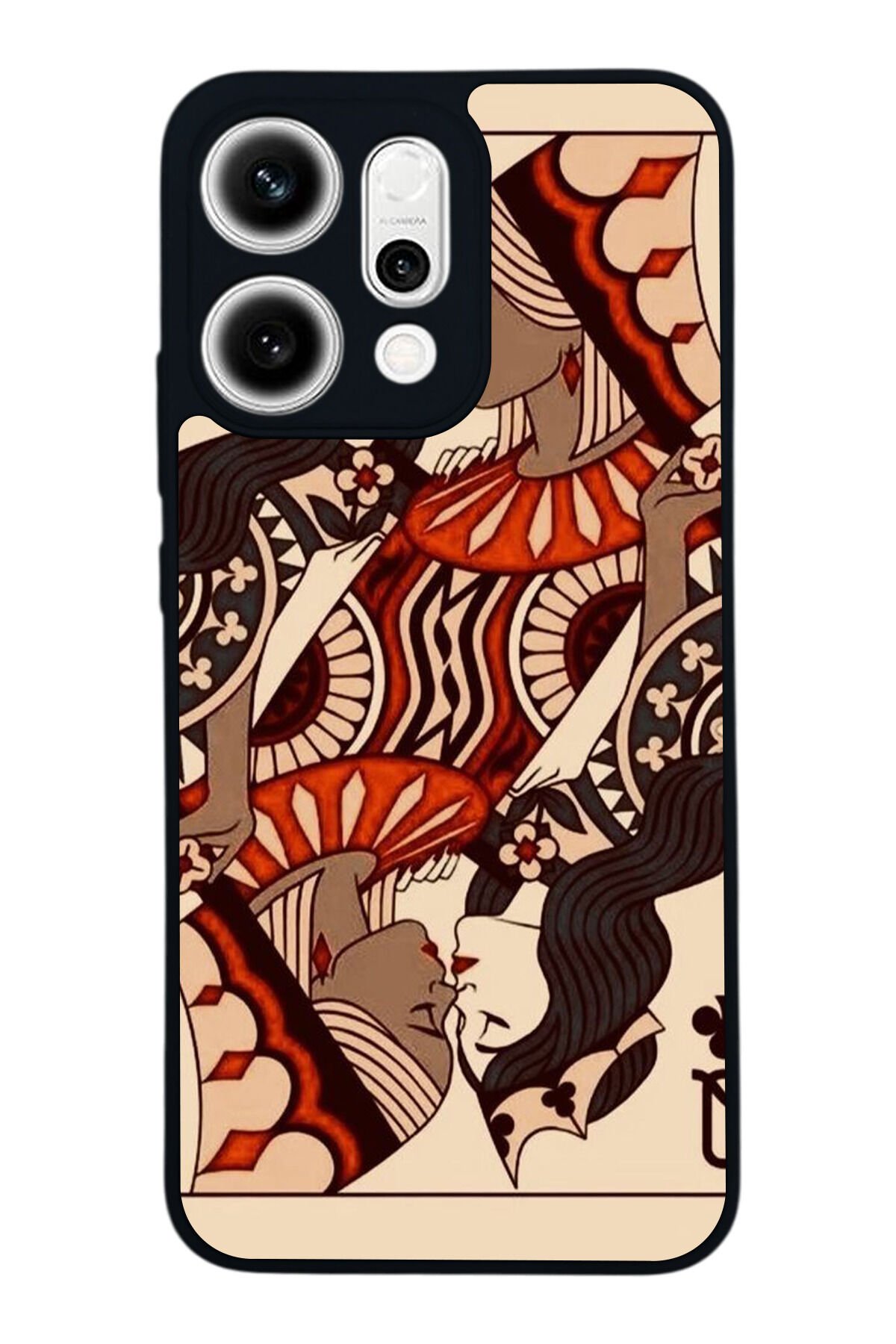 Oppo Reno 14 Uyumlu Kalp Love Tasarımlı Glossy Premium Kılıf