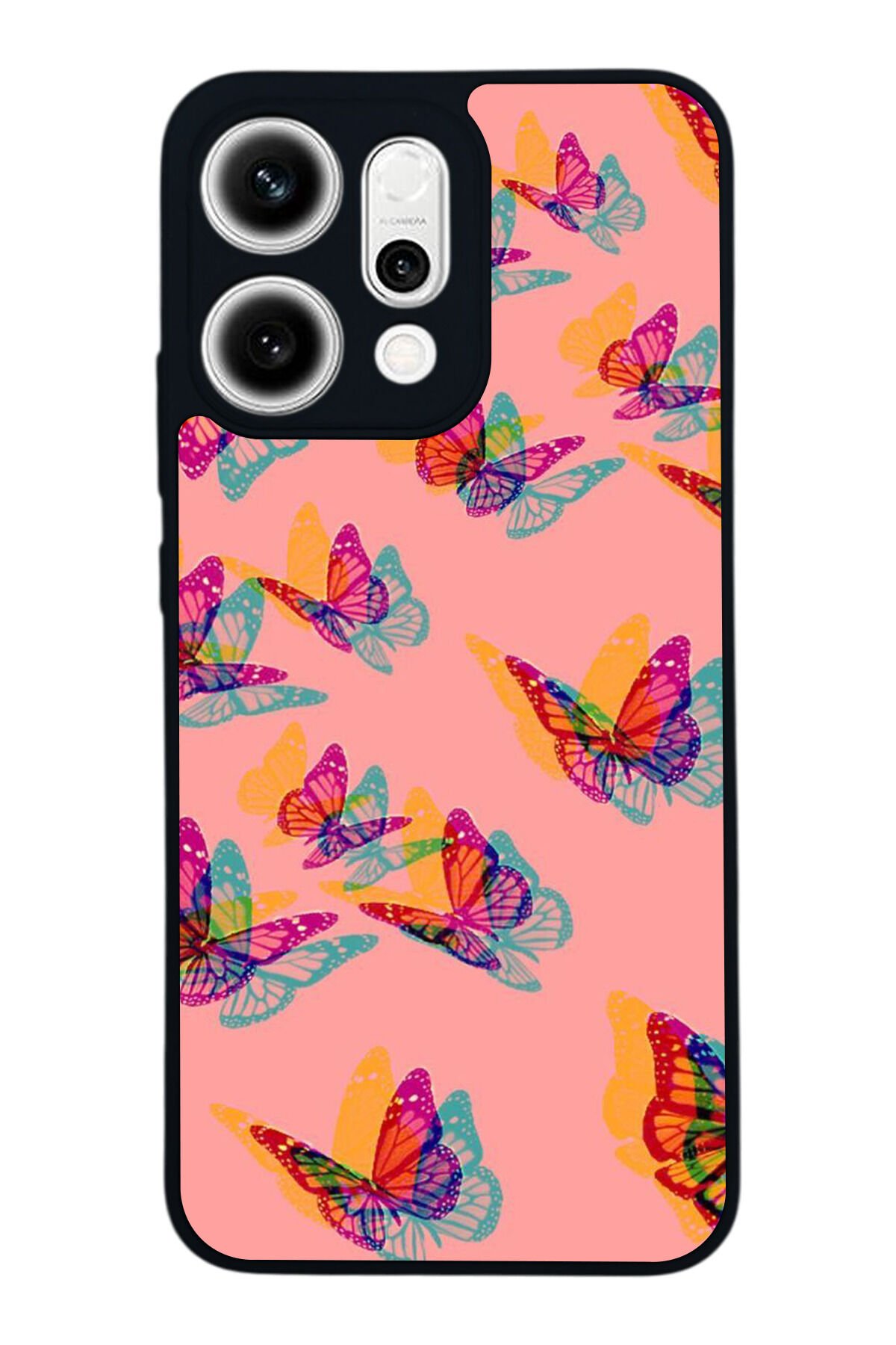 Oppo Reno 14 Uyumlu Kelebek Tasarımlı Glossy Premium Kılıf
