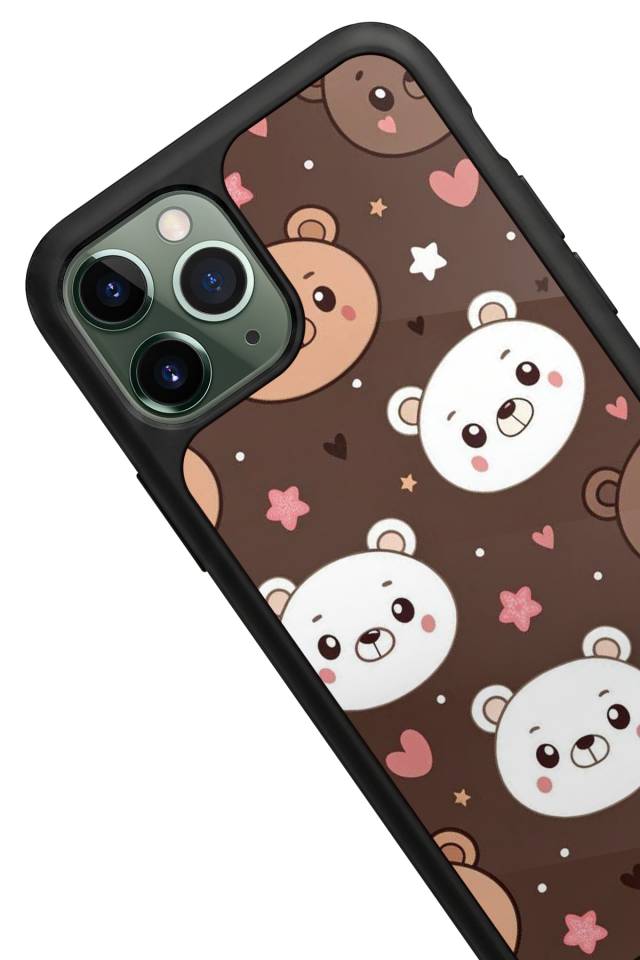 iPhone 11 Pro Max Uyumlu Ayı Tasarımlı Glossy Premium Kılıf