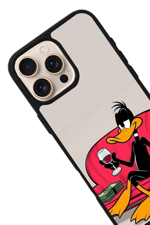 iPhone 15 Pro Uyumlu Daffy duck Tasarımlı Glossy Premium Kılıf