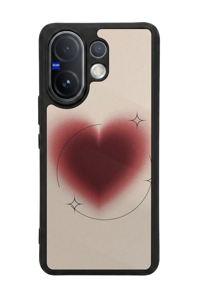 Vivo V60 Uyumlu Kalp Love Tasarımlı Glossy Premium Kılıf