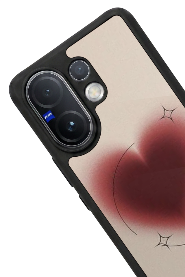 Vivo V60 Uyumlu Kalp Love Tasarımlı Glossy Premium Kılıf
