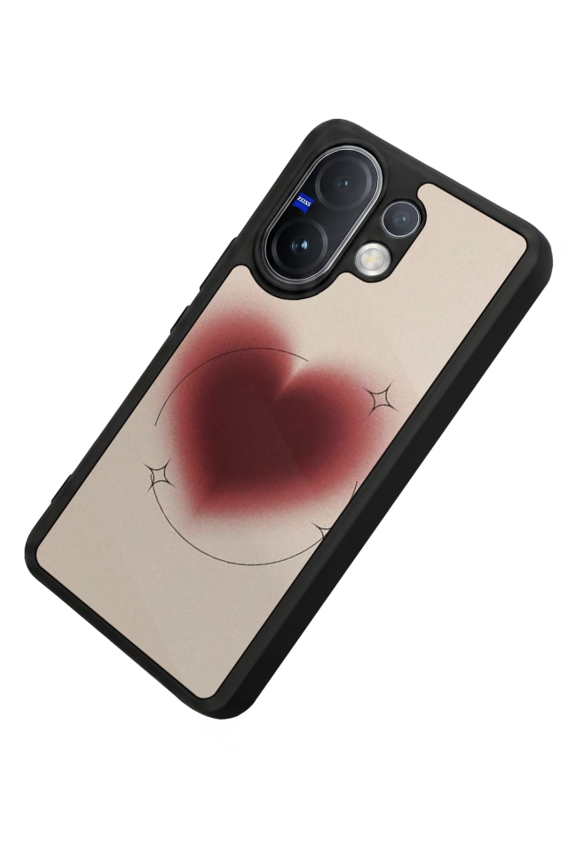 Vivo V60 Uyumlu Kalp Love Tasarımlı Glossy Premium Kılıf