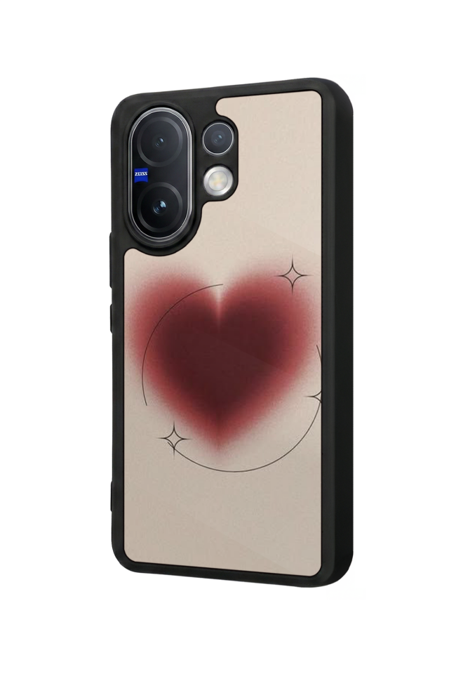 Vivo V60 Uyumlu Kalp Love Tasarımlı Glossy Premium Kılıf