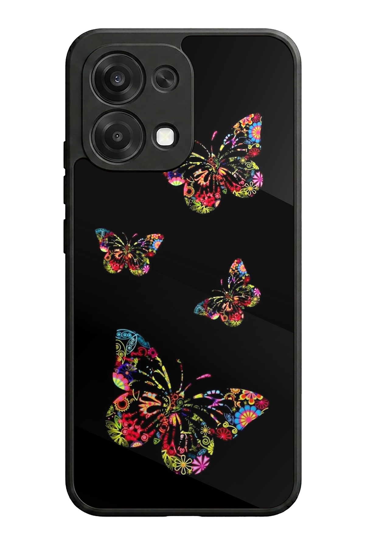 Oppo A6 Pro Uyumlu Kelebek Tasarımlı Glossy Premium Kılıf