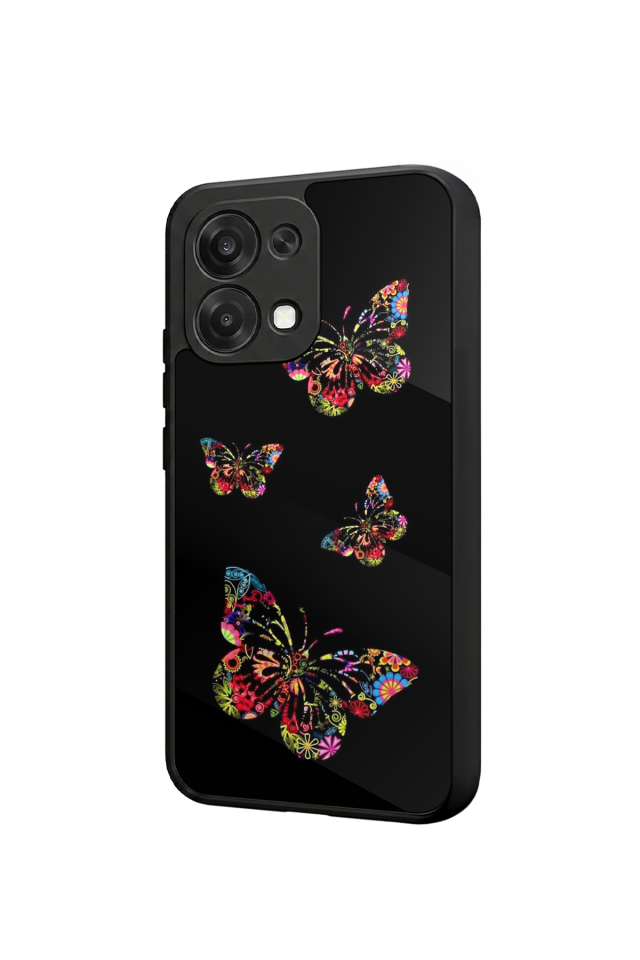 Oppo A6 Pro Uyumlu Kelebek Tasarımlı Glossy Premium Kılıf
