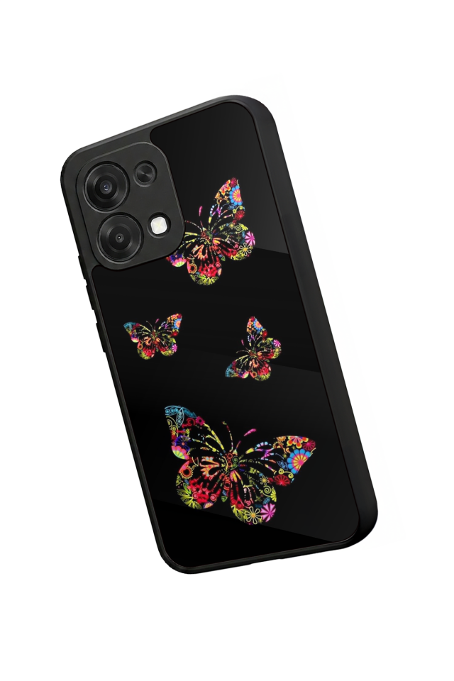 Oppo A6 Pro Uyumlu Kelebek Tasarımlı Glossy Premium Kılıf