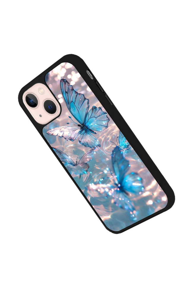 iPhone 13 Mini Uyumlu Kelebek Tasarımlı Glossy Premium Kılıf