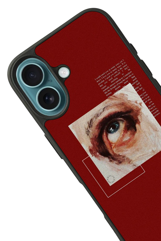iPhone 16 Uyumlu Kirmizi Tasarımlı Glossy Premium Kılıf
