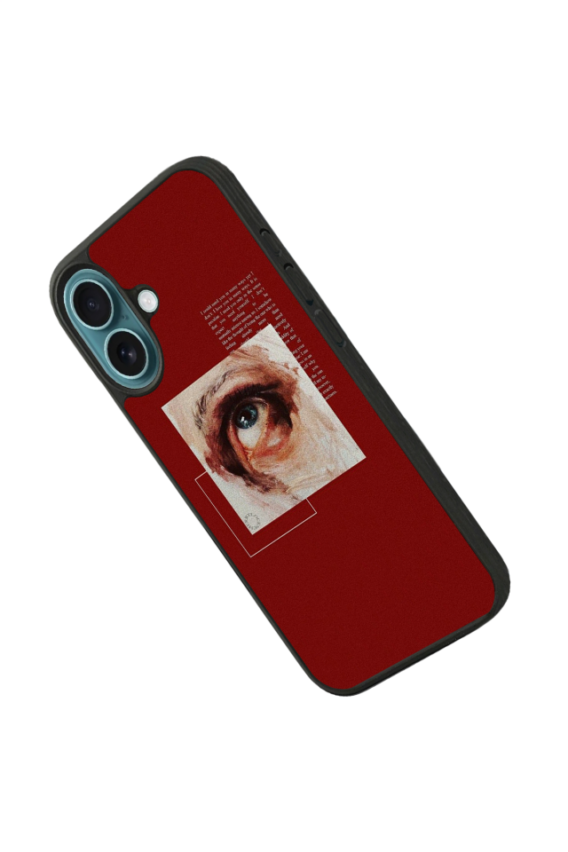 iPhone 16 Uyumlu Kirmizi Tasarımlı Glossy Premium Kılıf