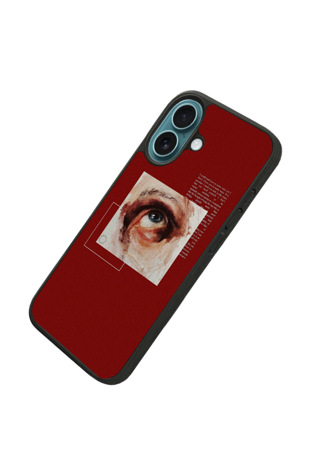 iPhone 16 Uyumlu Kirmizi Tasarımlı Glossy Premium Kılıf