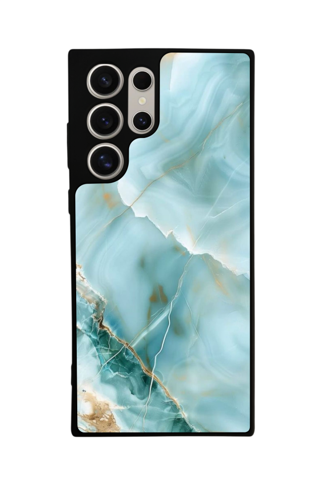 Samsung Galaxy S22 Ultra Uyumlu Mermer Marble Tasarımlı Glossy Premium Kılıf
