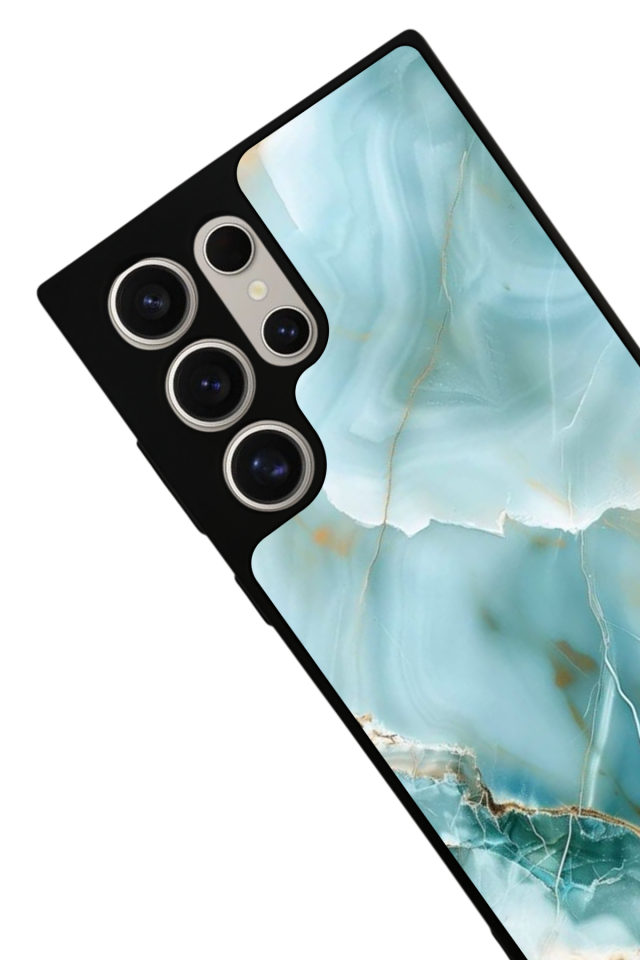 Samsung Galaxy S22 Ultra Uyumlu Mermer Marble Tasarımlı Glossy Premium Kılıf