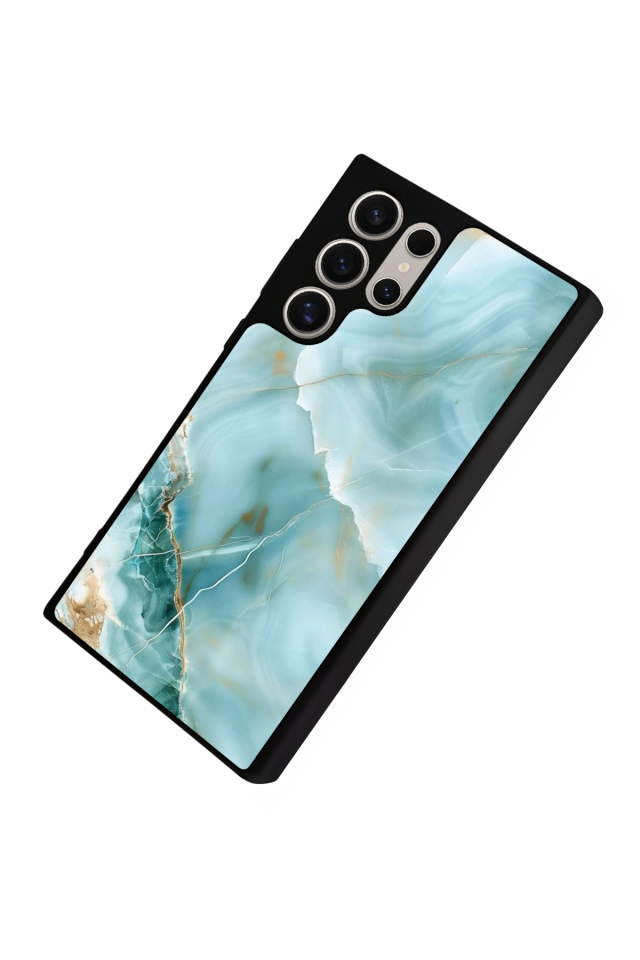 Samsung Galaxy S22 Ultra Uyumlu Mermer Marble Tasarımlı Glossy Premium Kılıf