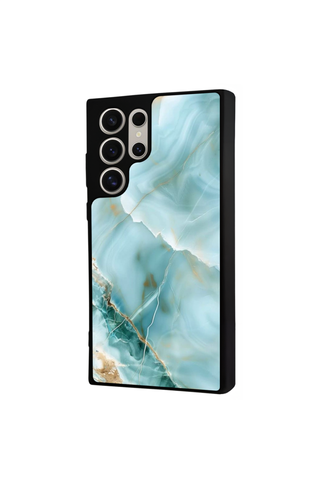 Samsung Galaxy S22 Ultra Uyumlu Mermer Marble Tasarımlı Glossy Premium Kılıf
