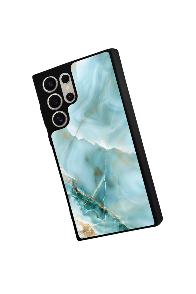 Samsung Galaxy S22 Ultra Uyumlu Mermer Marble Tasarımlı Glossy Premium Kılıf