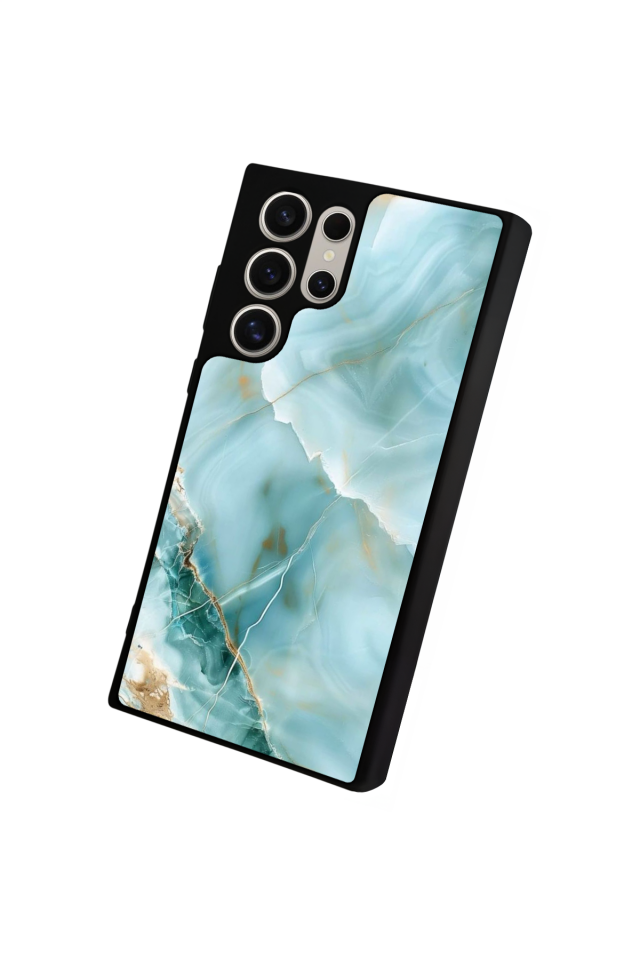 Samsung Galaxy S22 Ultra Uyumlu Mermer Marble Tasarımlı Glossy Premium Kılıf