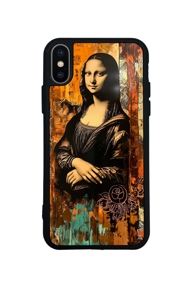 iPhone X/ XS Uyumlu Monalisa Tasarımlı Glossy Premium Kılıf