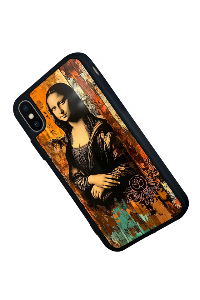 iPhone X/ XS Uyumlu Monalisa Tasarımlı Glossy Premium Kılıf