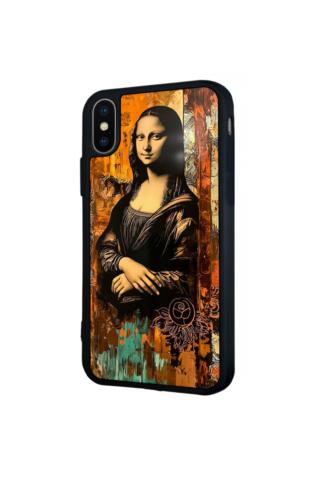 iPhone X/ XS Uyumlu Monalisa Tasarımlı Glossy Premium Kılıf