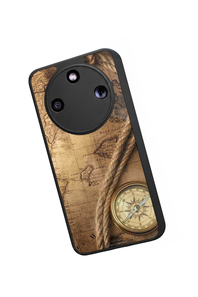 Honor Magic 8 Lite Uyumlu Pusula Tasarımlı Glossy Premium Kılıf