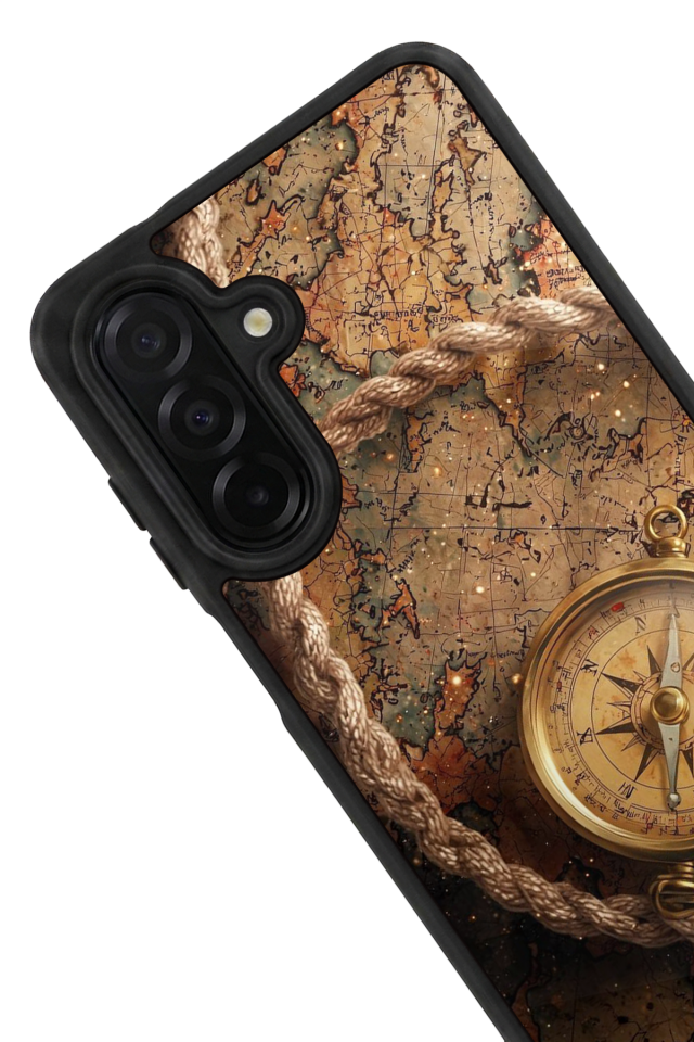 Samsung Galaxy A36 Uyumlu Pusula Tasarımlı Glossy Premium Kılıf