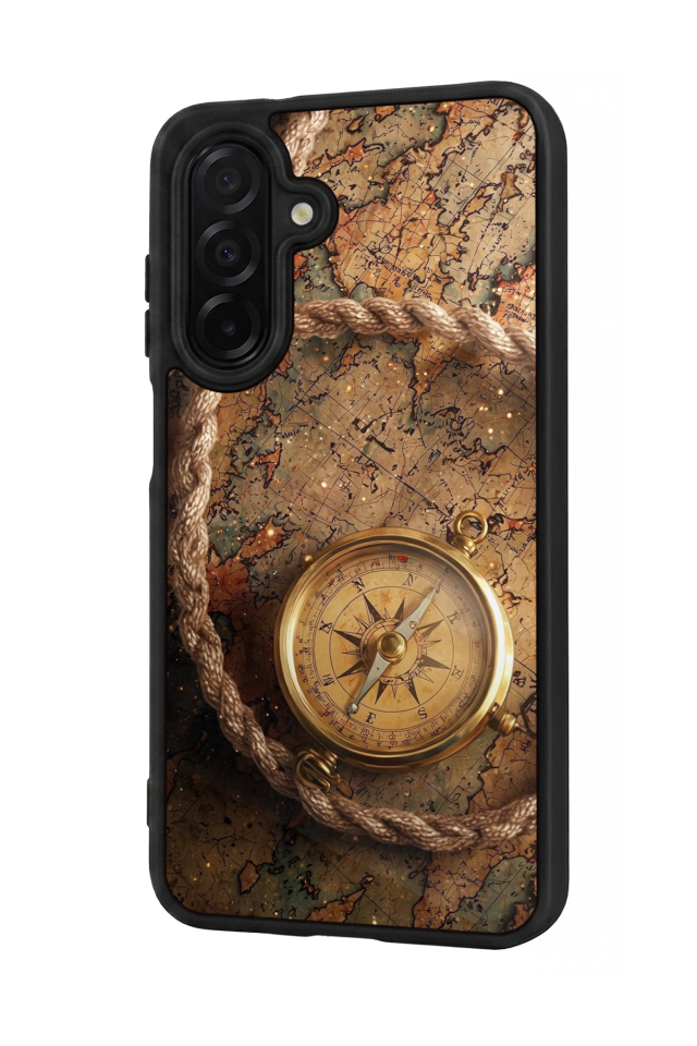 Samsung Galaxy A36 Uyumlu Pusula Tasarımlı Glossy Premium Kılıf