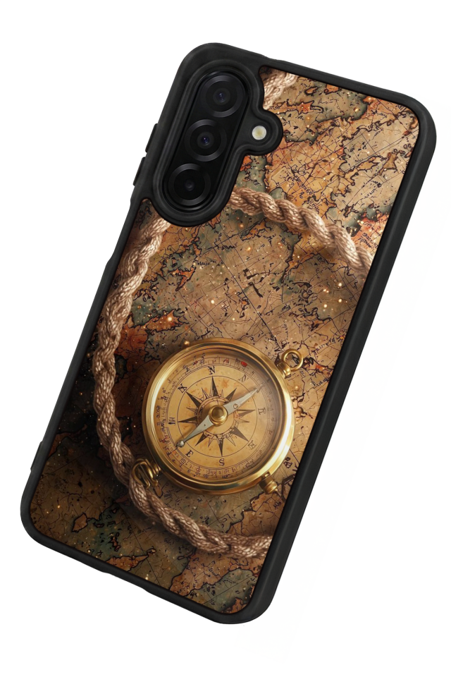 Samsung Galaxy A36 Uyumlu Pusula Tasarımlı Glossy Premium Kılıf