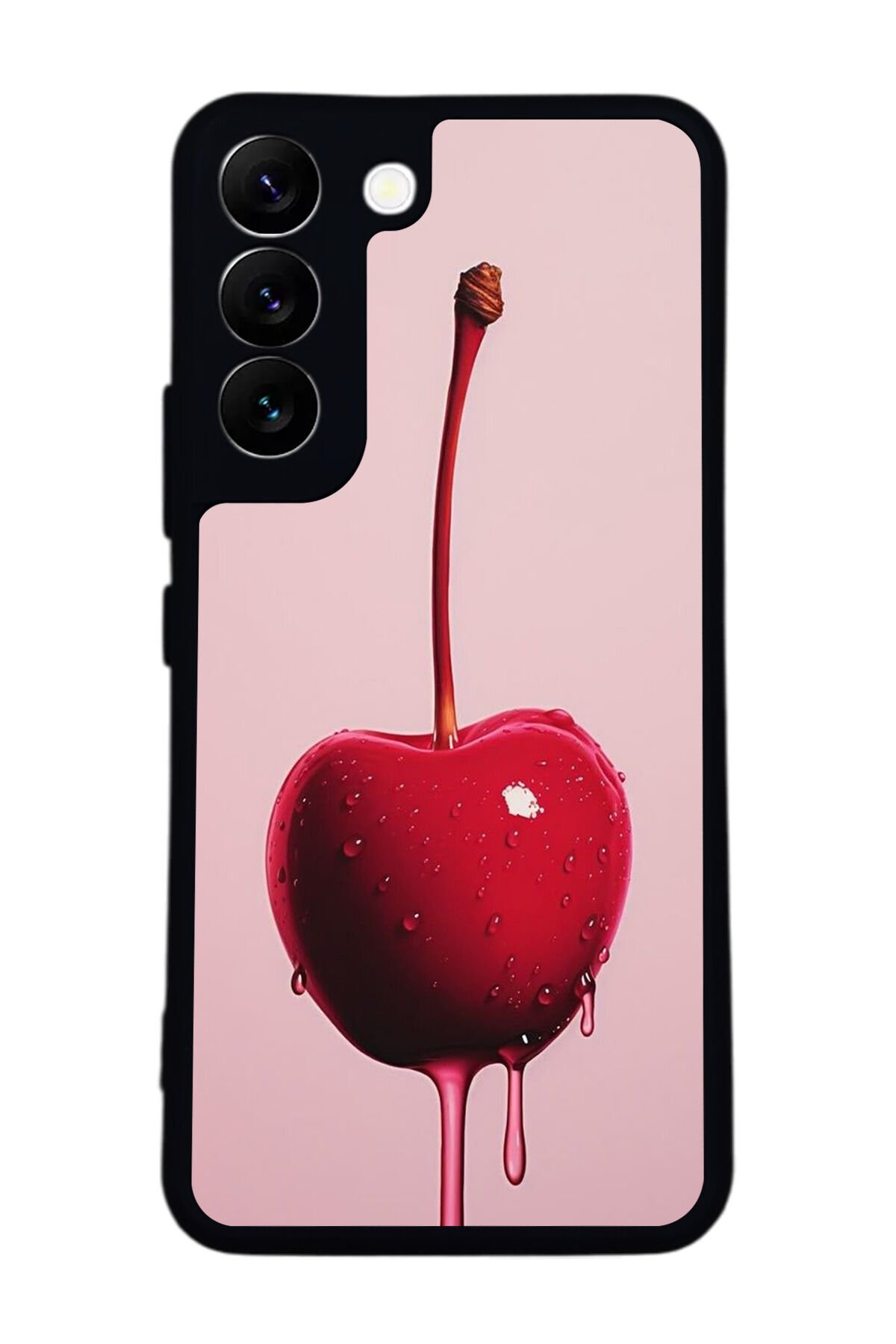 Samsung Galaxy S22 Uyumlu Kiraz Tasarımlı Glossy Premium Kılıf
