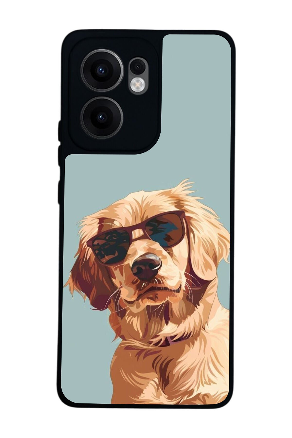 Oppo Reno 13F Uyumlu Golden Kopek Tasarımlı Glossy Premium Kılıf